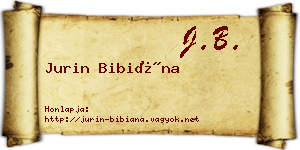 Jurin Bibiána névjegykártya
